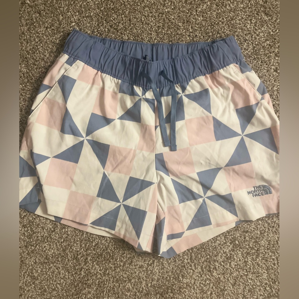 The North Face Women’s Blue and Pink Geometric Shorts